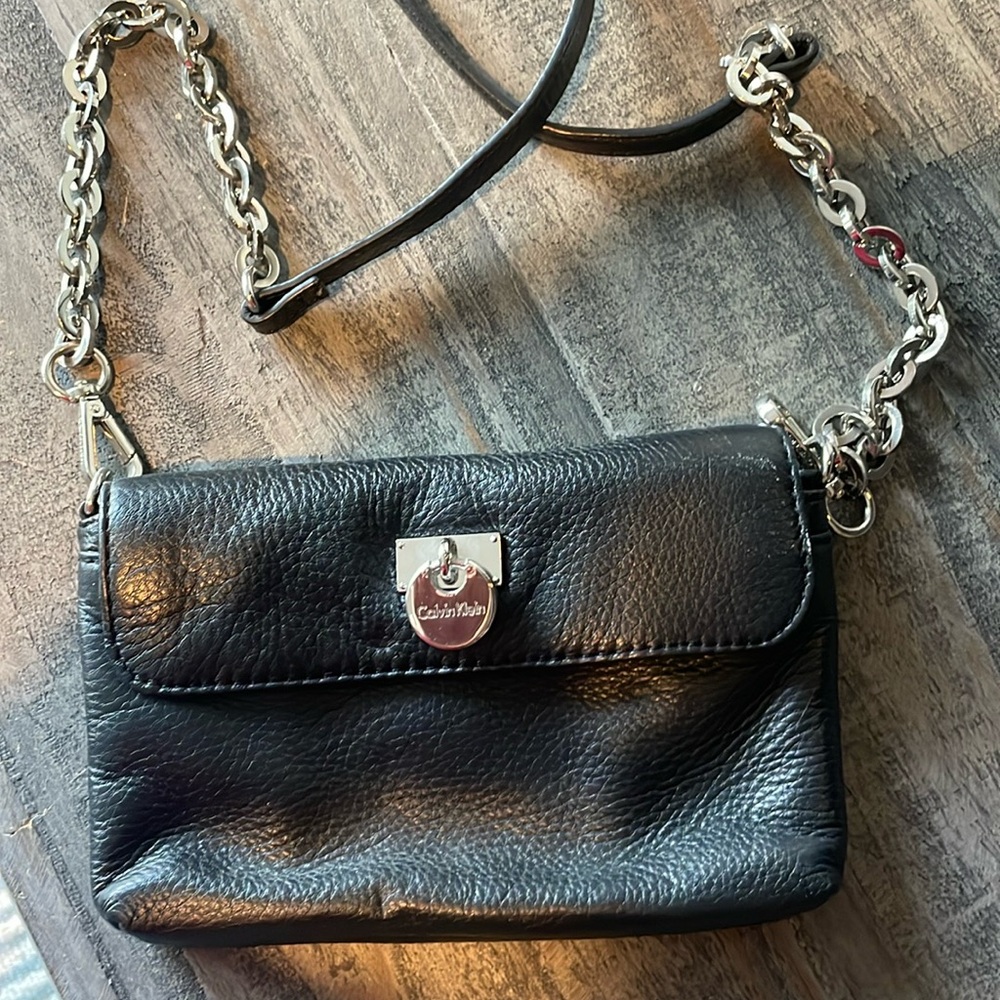 Calvin Klein Black Leather Crossbody